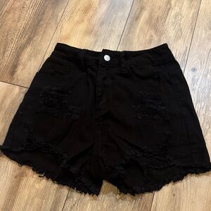 Stylish Black Distressed Women Shorts